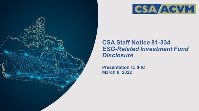 Webinar on CSA&rsquo;s ESG Disclosure Guidance and CFA's ESG Disclosure Standards