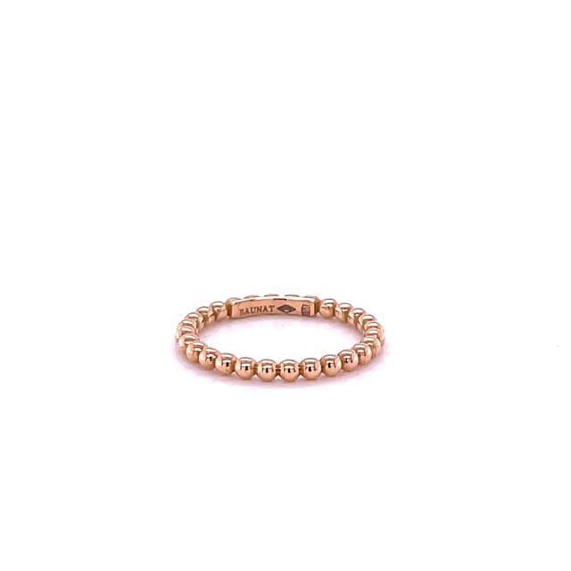 Stackable beaded ring in red gold