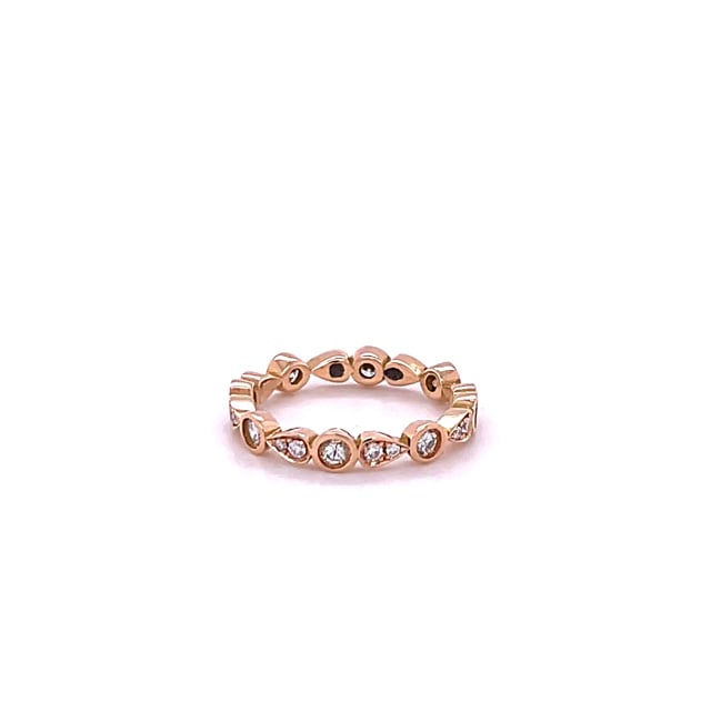 0.50 carat diamond stackable alliance in red gold with pear design