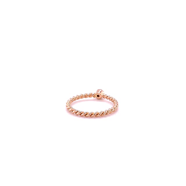 0.04 carat diamond stackable twisted ring in red gold