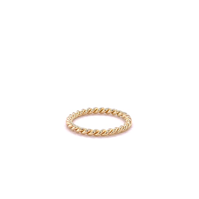 Stackable twisted ring in yellow gold