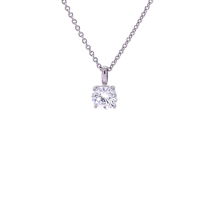 3.00 carat pendentif solitaire en or blanc avec diamant rond et quatre griffes