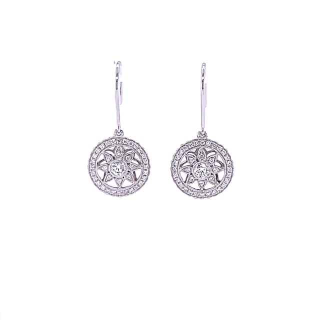 0.50 quilates pendientes diamantes en oro blanco