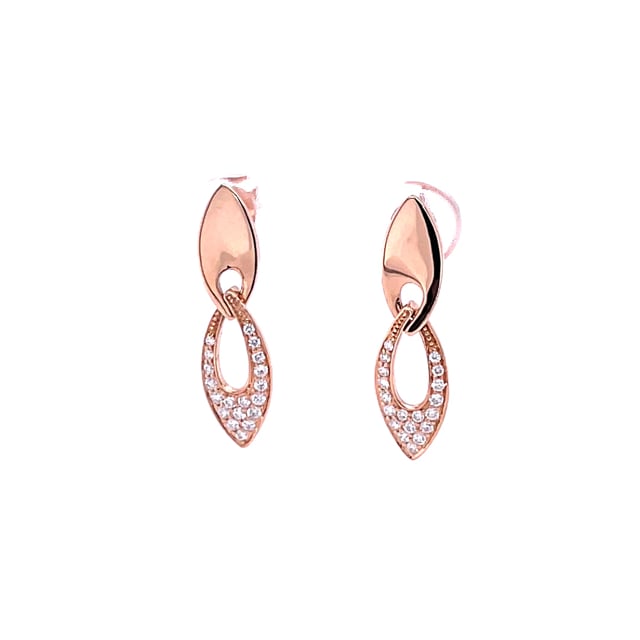 0.27캐럿 파인 다이아몬드 이어링, 레드 골드