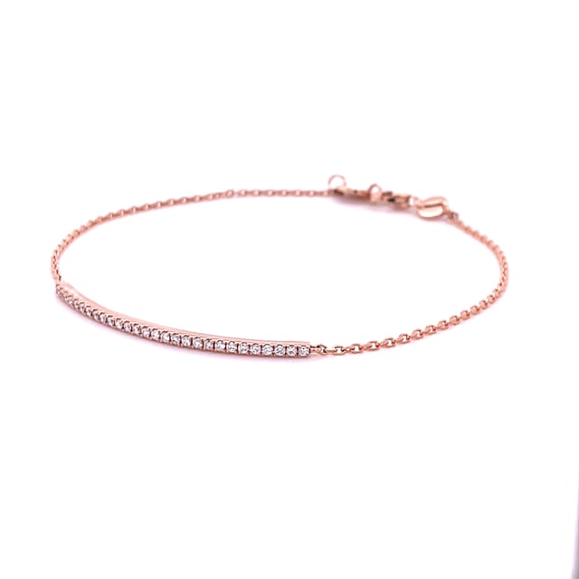 0.25 karaat fijne diamanten armband in rood goud