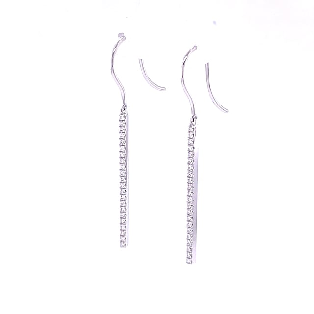 0.35 carat diamond rod earrings in platinum