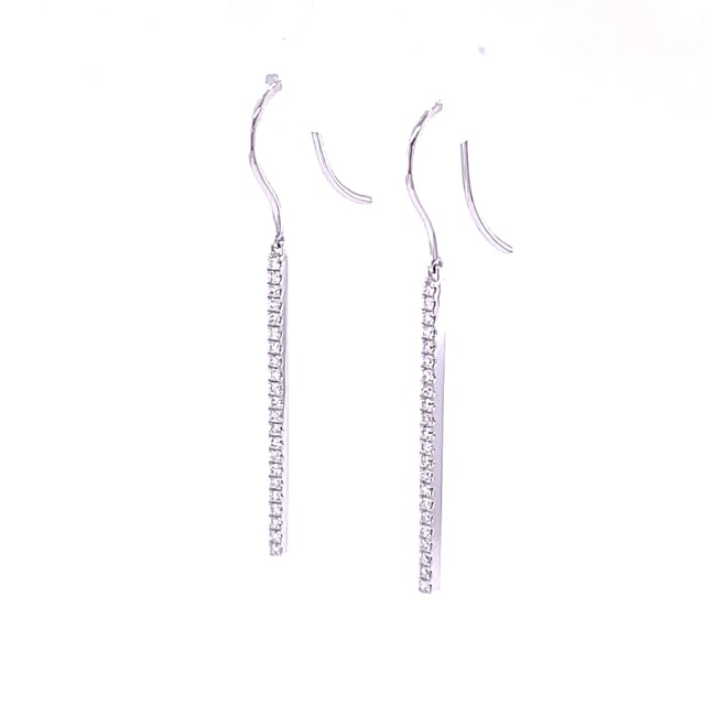 0.35 quilates pendientes diamantes de barras en platino