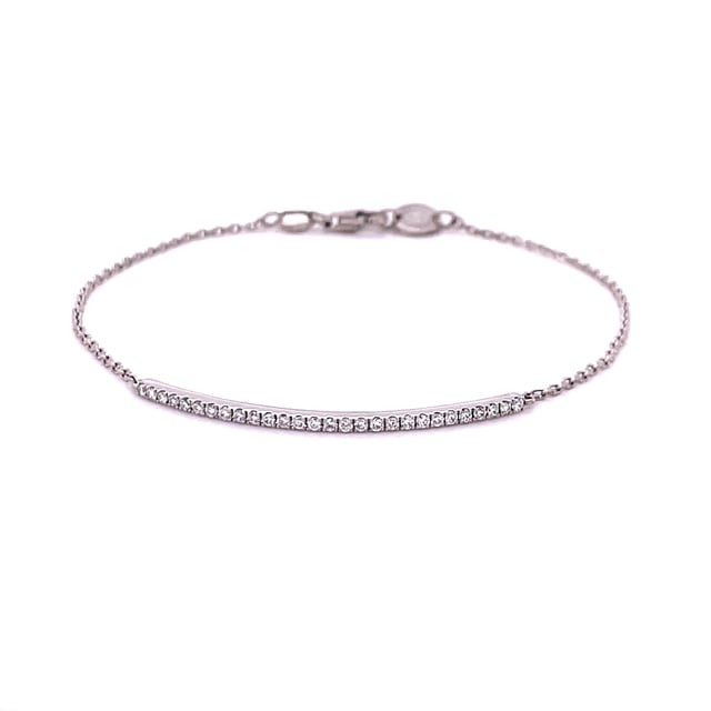 0.25 carat bracelet fin en or blanc avec diamants