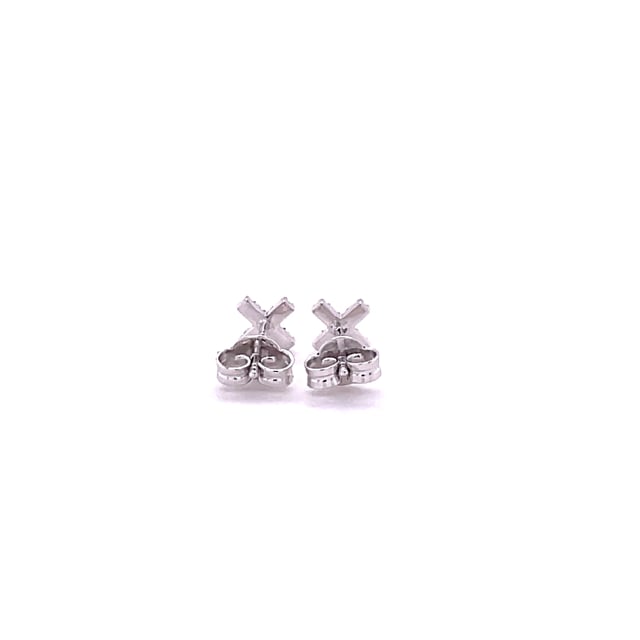 XX-Ohrringe aus Platin mit kleinen runden Diamanten