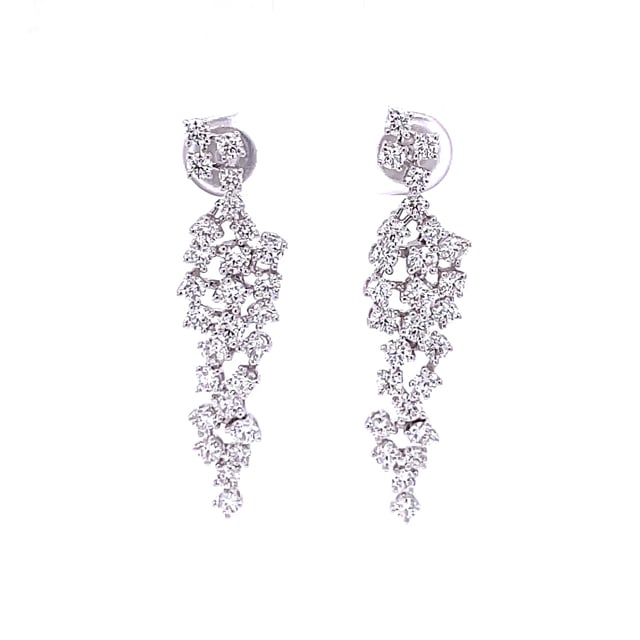 2.90 carat diamond earrings in platinum