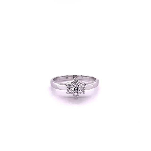 0.30 carat bague fleur en or blanc et diamants