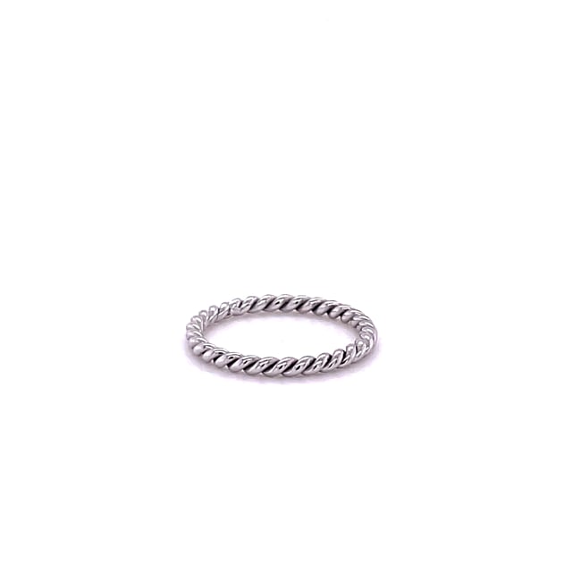 Stackable twisted ring in white gold