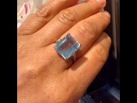 Aguamarina, diamante, anillo de 14 ct 13277-8125