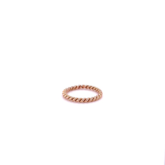 Gedraaide combinatie ring in rood goud
