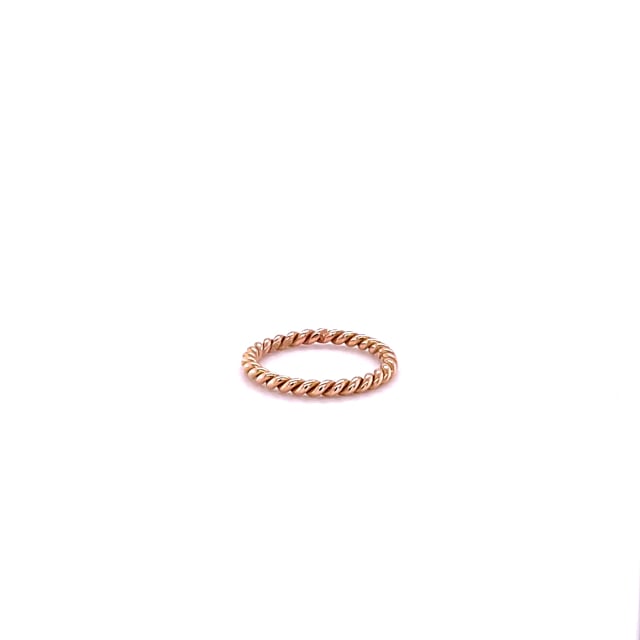 Stackable twisted ring in red gold