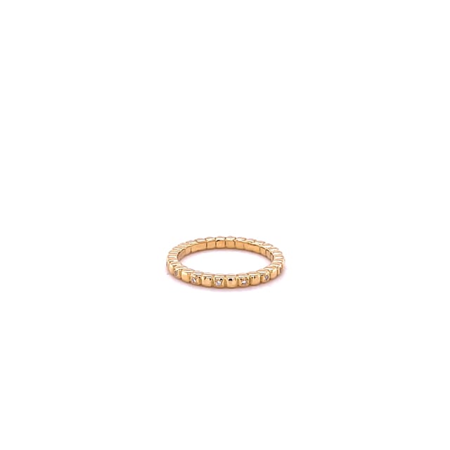 0.07 carat diamond stackable chequered ring in yellow gold