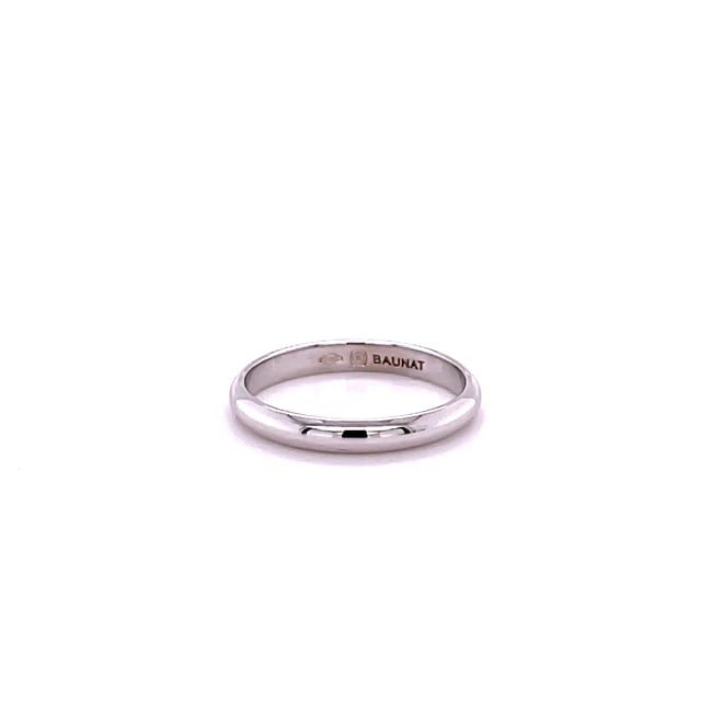 Wedding ring with a domed surface of 3.00 mm in platinum
