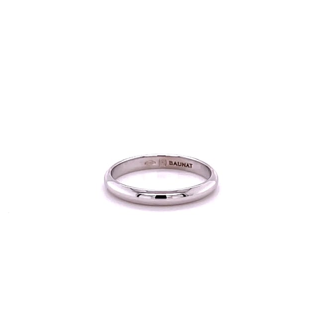 Wedding ring with a domed surface of 3.00 mm in white gold