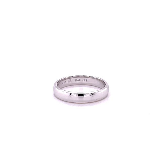 Wedding ring with a slightly domed surface of 4.00 mm in platinum