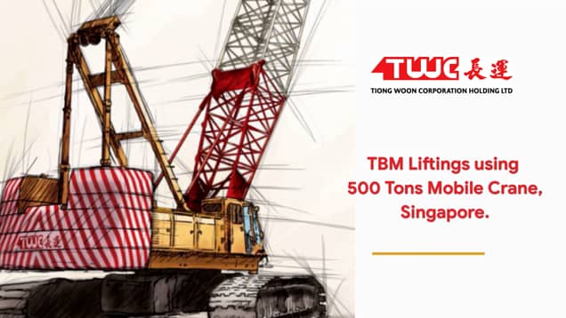 TBM Liftings using 500 Tons Mobile Crane, Singapore