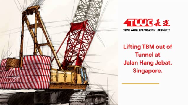 Lifting TBM out of Tunnel at Jalan Hang Jebat, Singapore