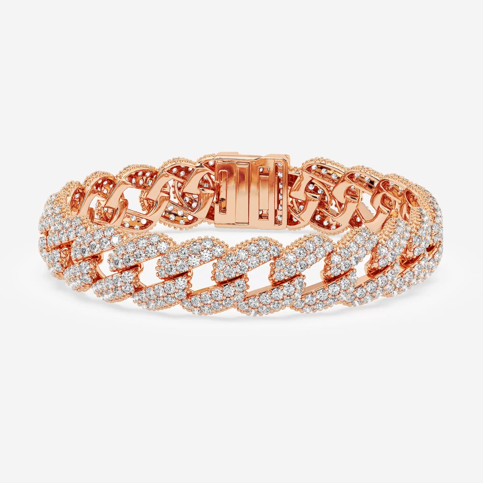 Gold and diamond hot sale cuban link bracelet