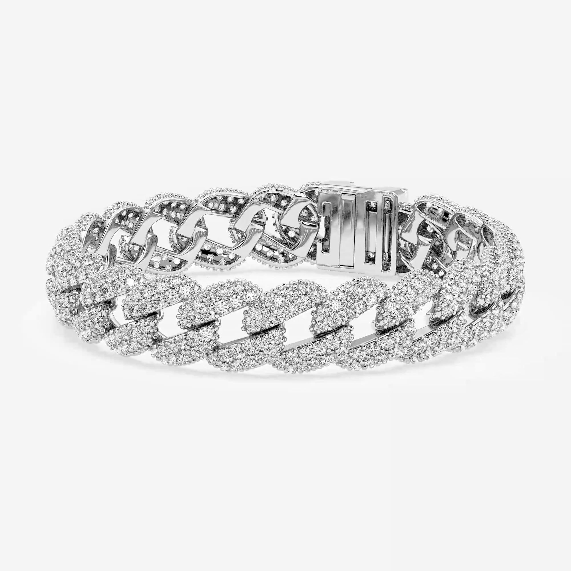 product video for 13 1/2 ctw Round Lab Grown Diamond Cuban Link Bracelet - 7.5 Inches