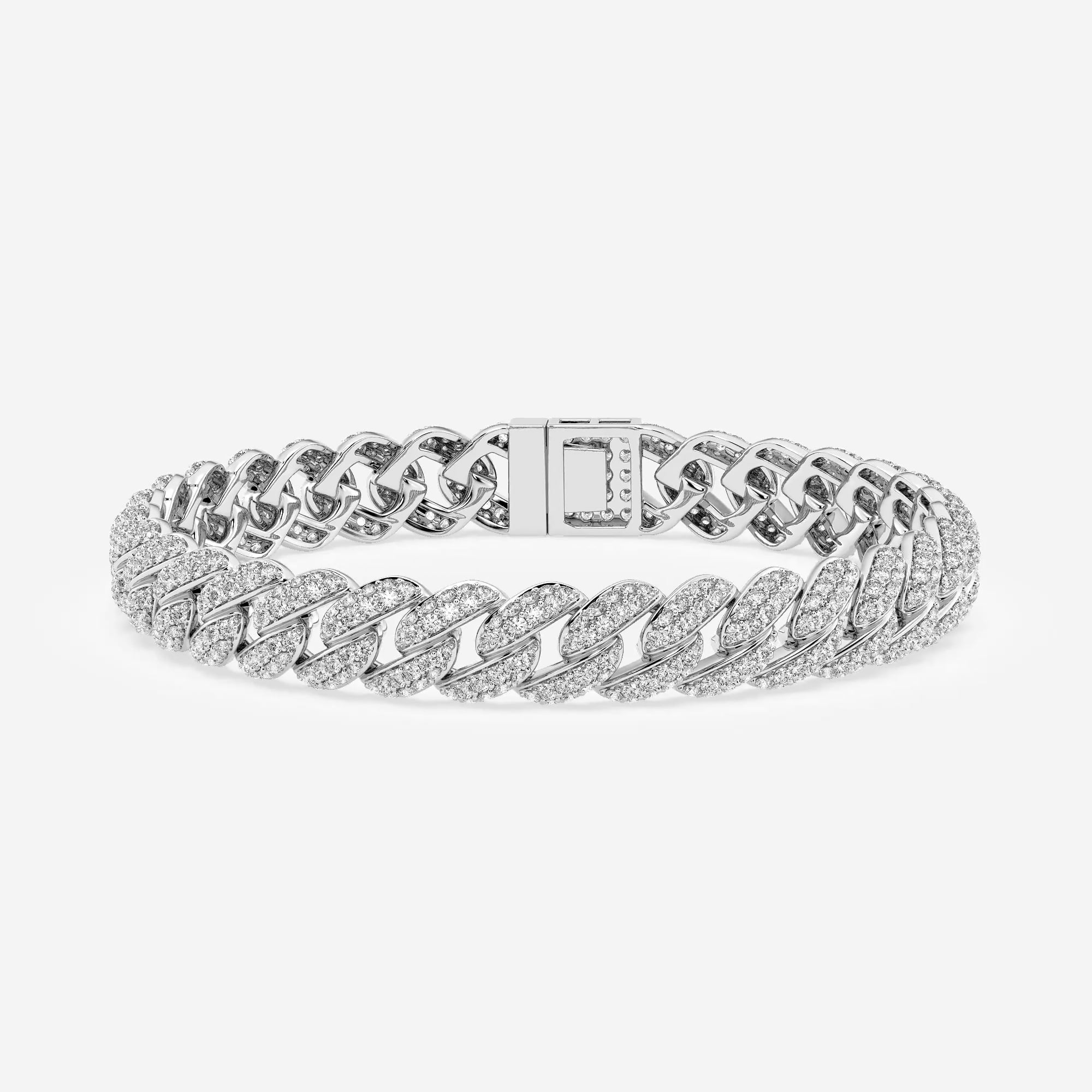 product video for 7 2/5 ctw Round Lab Grown Diamond Cuban Link Bracelet - 8.5 Inches