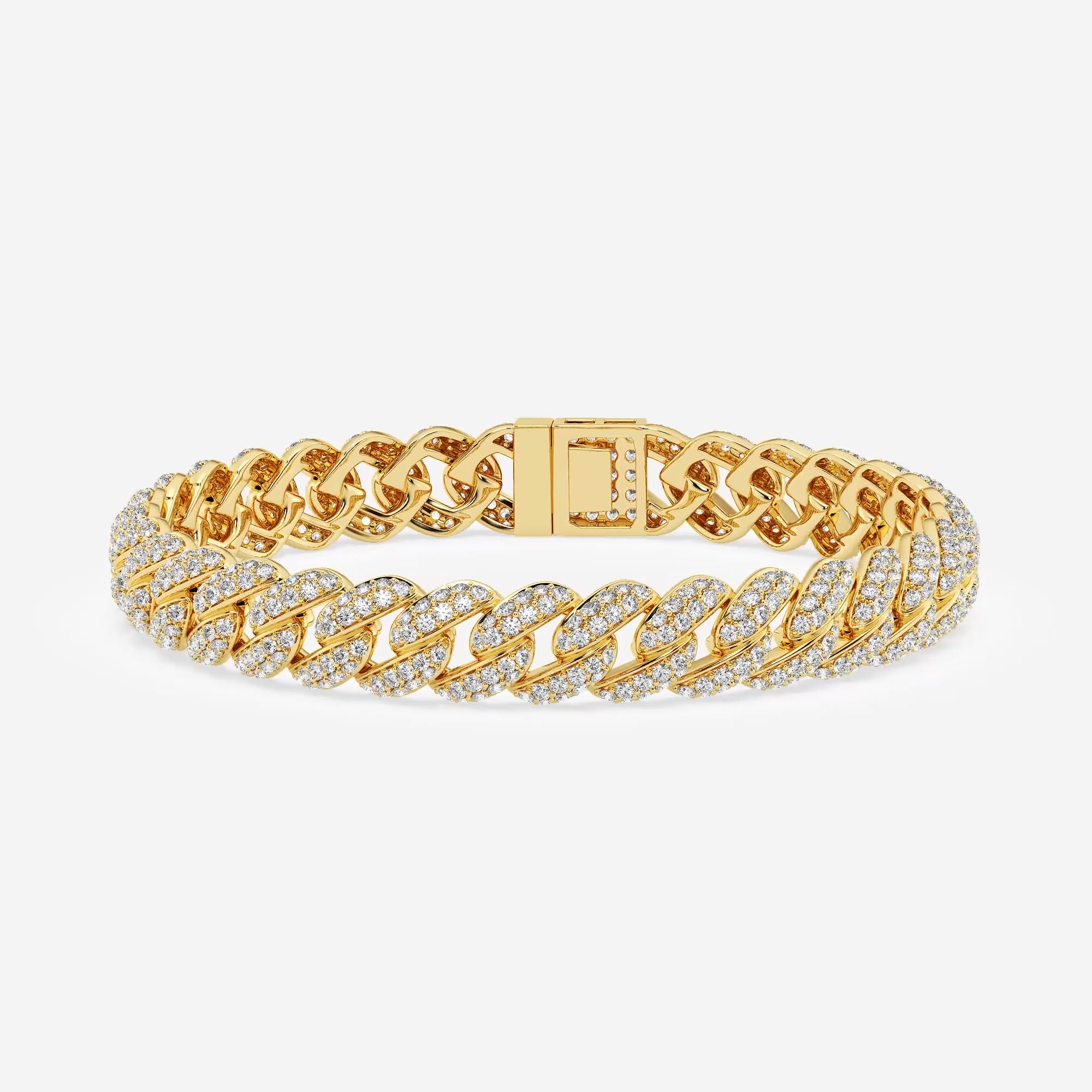 Gold and Diamond Cuban Link Bracelet