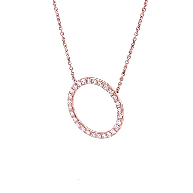 0.54 carat diamond eternity necklace in red gold