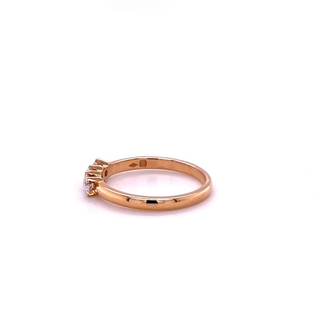 0.50 carat bague trilogie en or rouge et diamants ronds