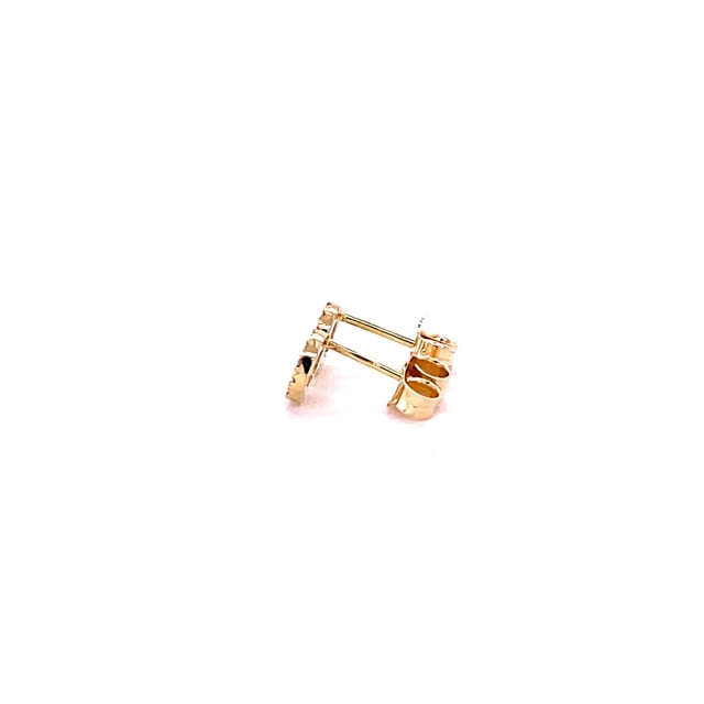 OO earrings in yellow gold with small round diamonds