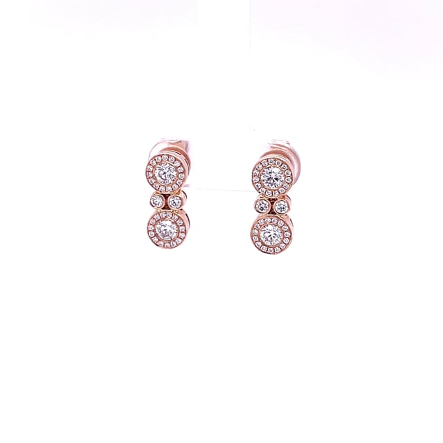 1.00 carat diamond earrings in red gold