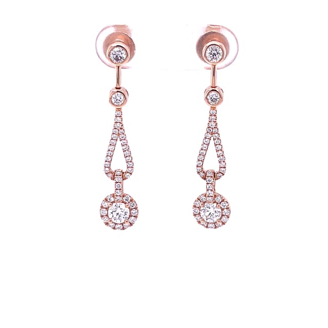 1.20 carat diamond earrings in red gold