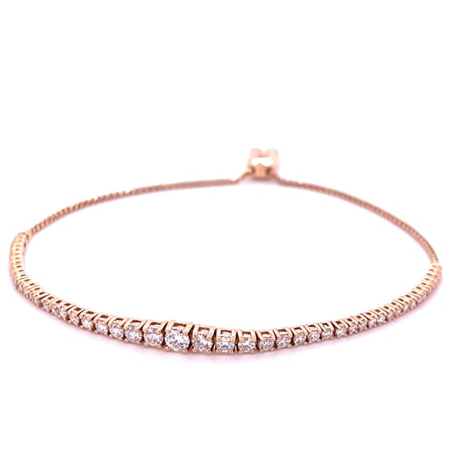 1.50 Karat sich verjüngendes Diamant Armband aus Rotgold