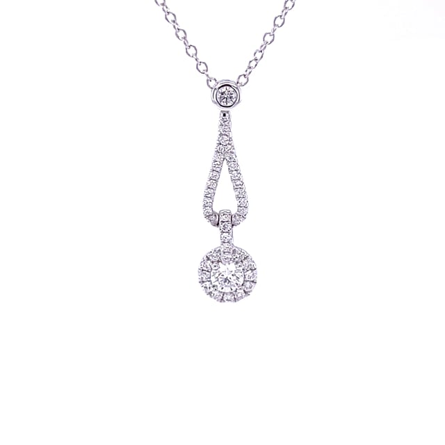 0.45 carat diamond necklace in white gold