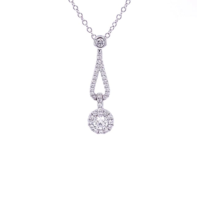 0.45 carat pendentif en or blanc et diamants