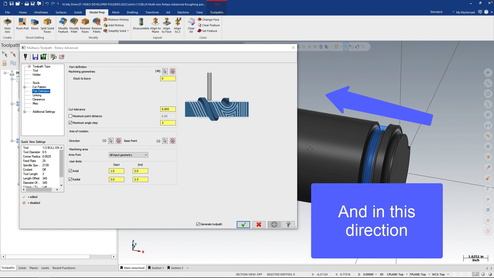 Simultaneous Multi Axis toolpaths