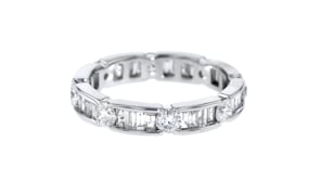 2.00 ct. t.w. Baguette and Round Diamond Eternity Band in 14kt White Gold