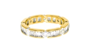 2.00 ct. t.w. Baguette and Round Diamond Eternity Band in 14kt Yellow Gold