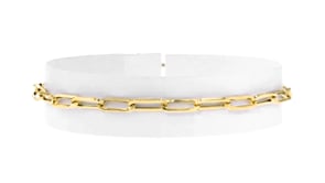 Italian 14kt Yellow Gold Paper Clip Link Toggle Bracelet