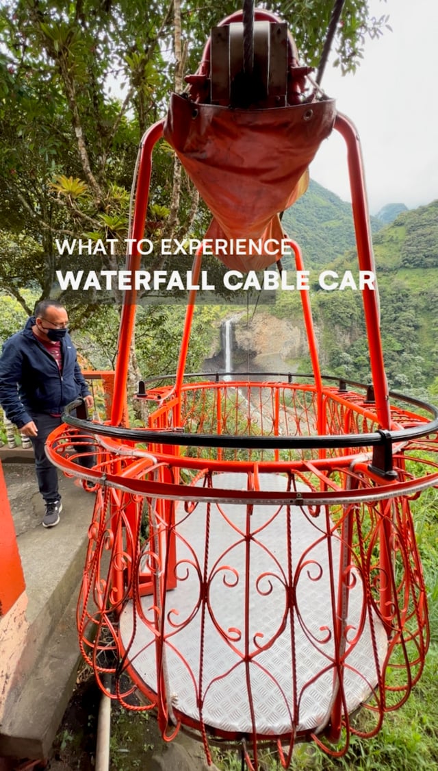 Cable Car to Waterfall - What to do in Banos - Ecuador.⁠