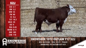 Lot #52J - SNOWSHOE 101F OUTLAW Y17 52J