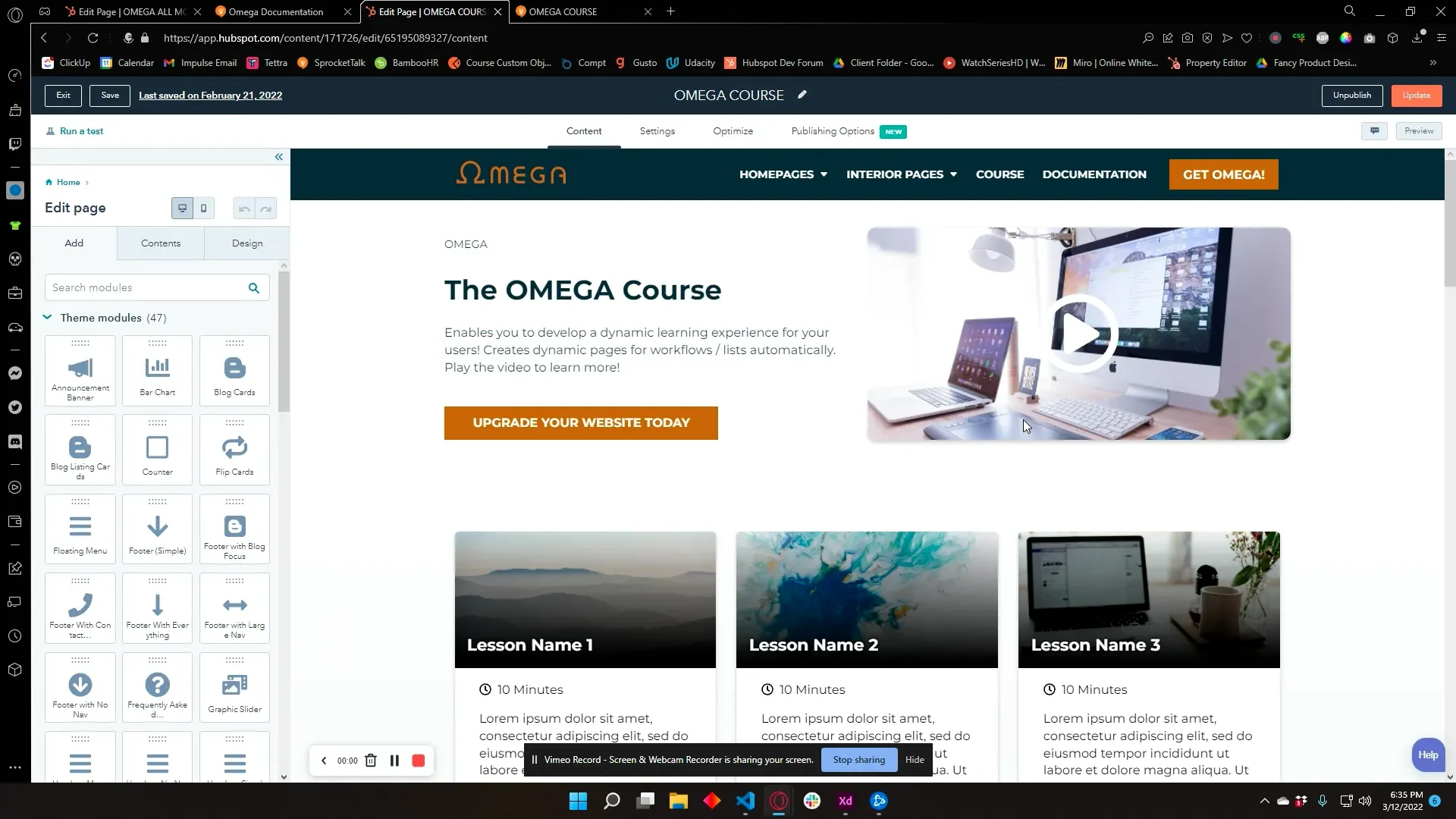 Omega - Course Walkthrough on Vimeo