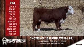 Lot #78J - SNOWSHOE 101F OUTLAW F26 78J