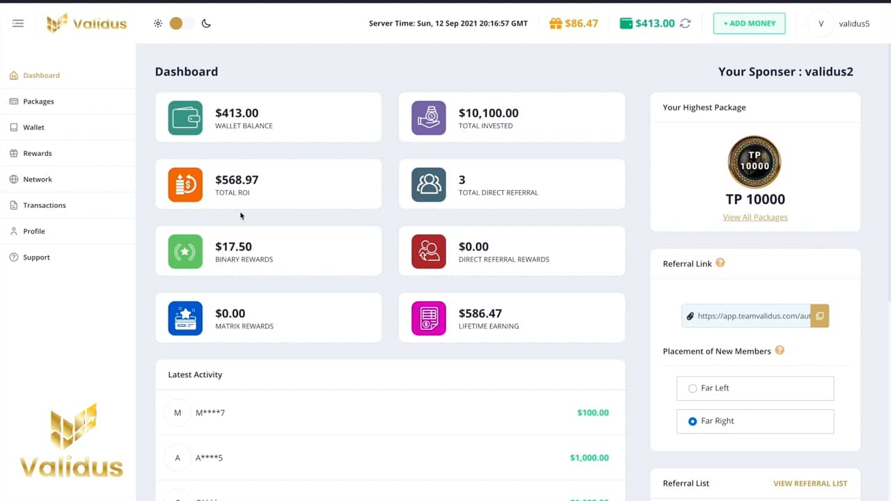 Steps to withdraw money from reward wallet on Vimeo