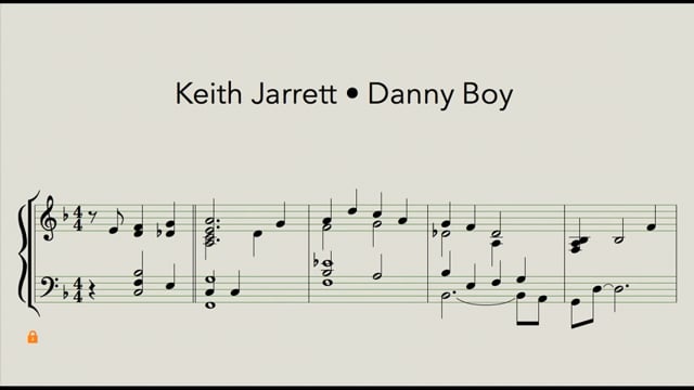 Keith Jarrett - Danny Boy - Piano transcription with sheet music