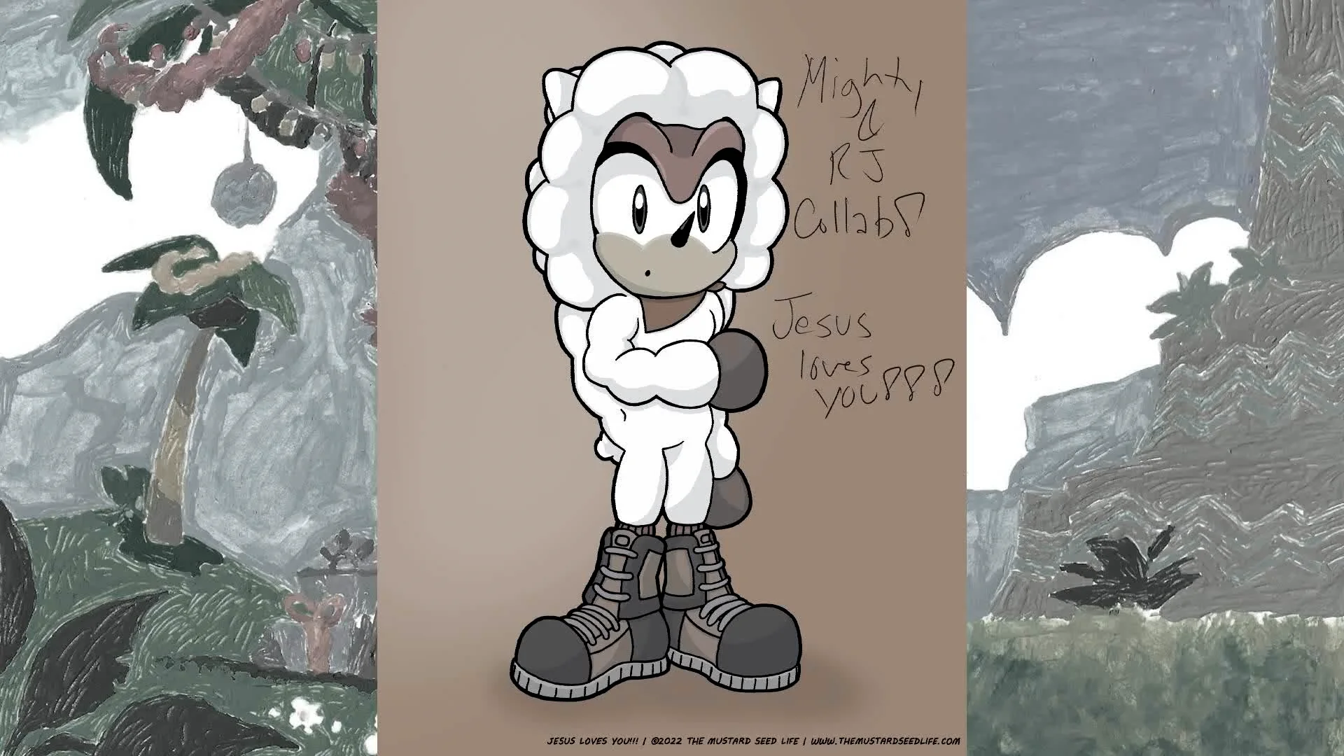 FANART Sonic the Hedgehog: Mighty the Armadillo & RJ the Alpaca Collab  Timelapse Part 2: Color & Shade