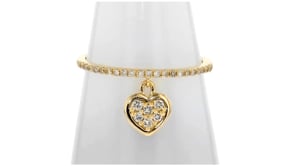 20 ct. t.w. Diamond Heart Charm Ring in 14kt Yellow Gold