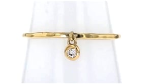 14kt Yellow Gold Bezel-Set Diamond Accent Charm Ring
